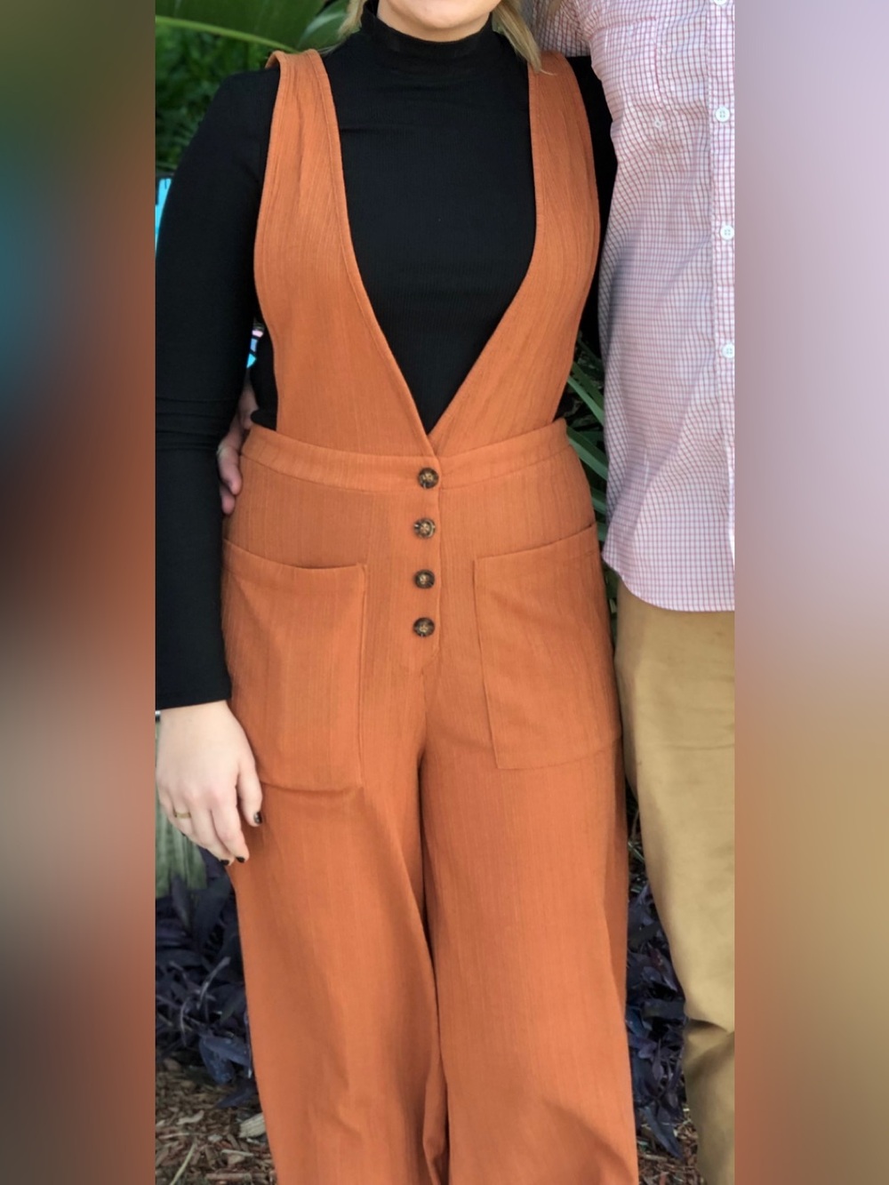 Sienna Sky Ribbed Knit Jumpsuit in Warm Rust